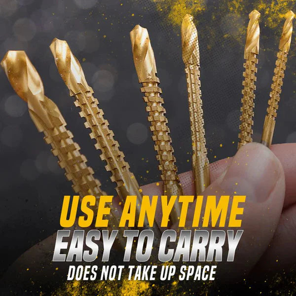 Carbon drill bits with titanium coating, made of high-strength steel (pack of 6) Secondary image