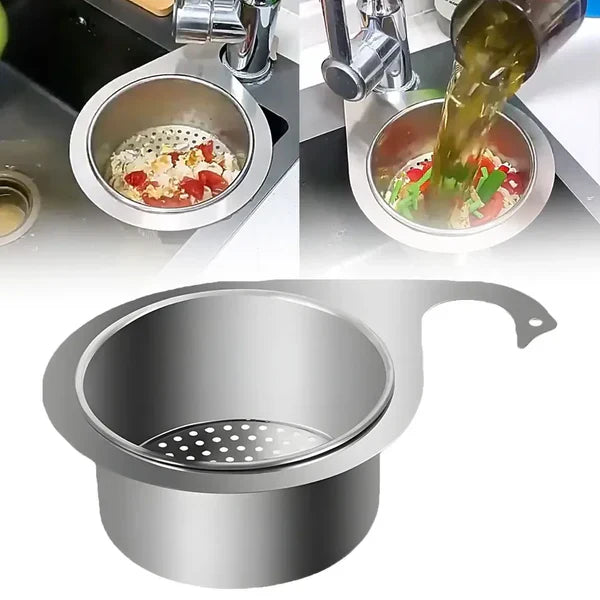 Stainless Steel Sink Organiser – All-in-One Basket with Intelligent Drain | Buy 1 Get 1 Free 🔥